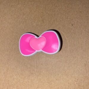 🐊6/$12🐊 Pink Heart Bow Hair Bow Croc Charm